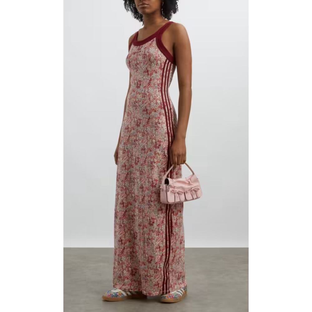 NEW ADIDAS ORIGINALS Liberty London Tonal Maxi Dress Small Red